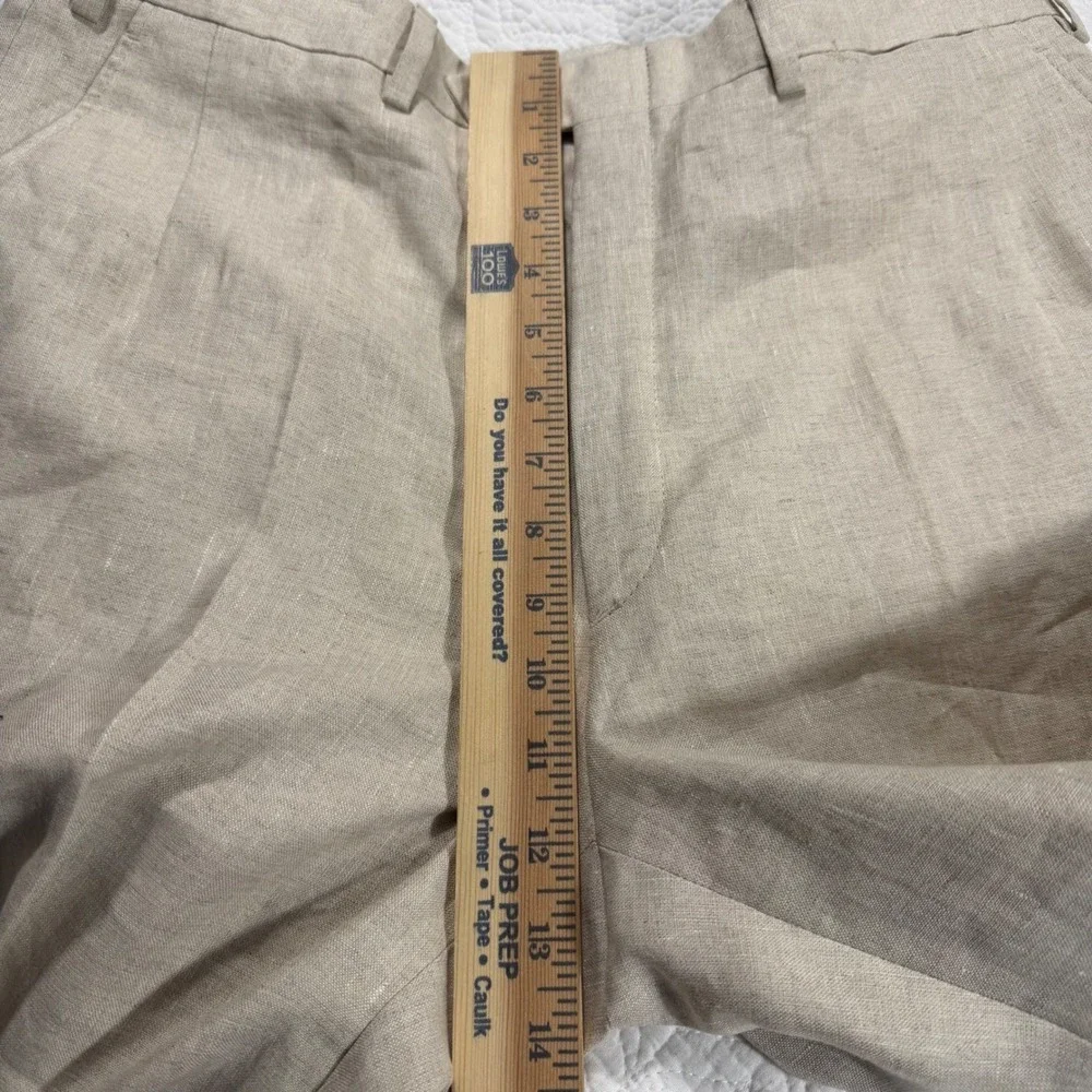 Brioni Cannes 100% Linen Pants Trousers Mens 34 Unhemmed Beige Made in Italy NWT